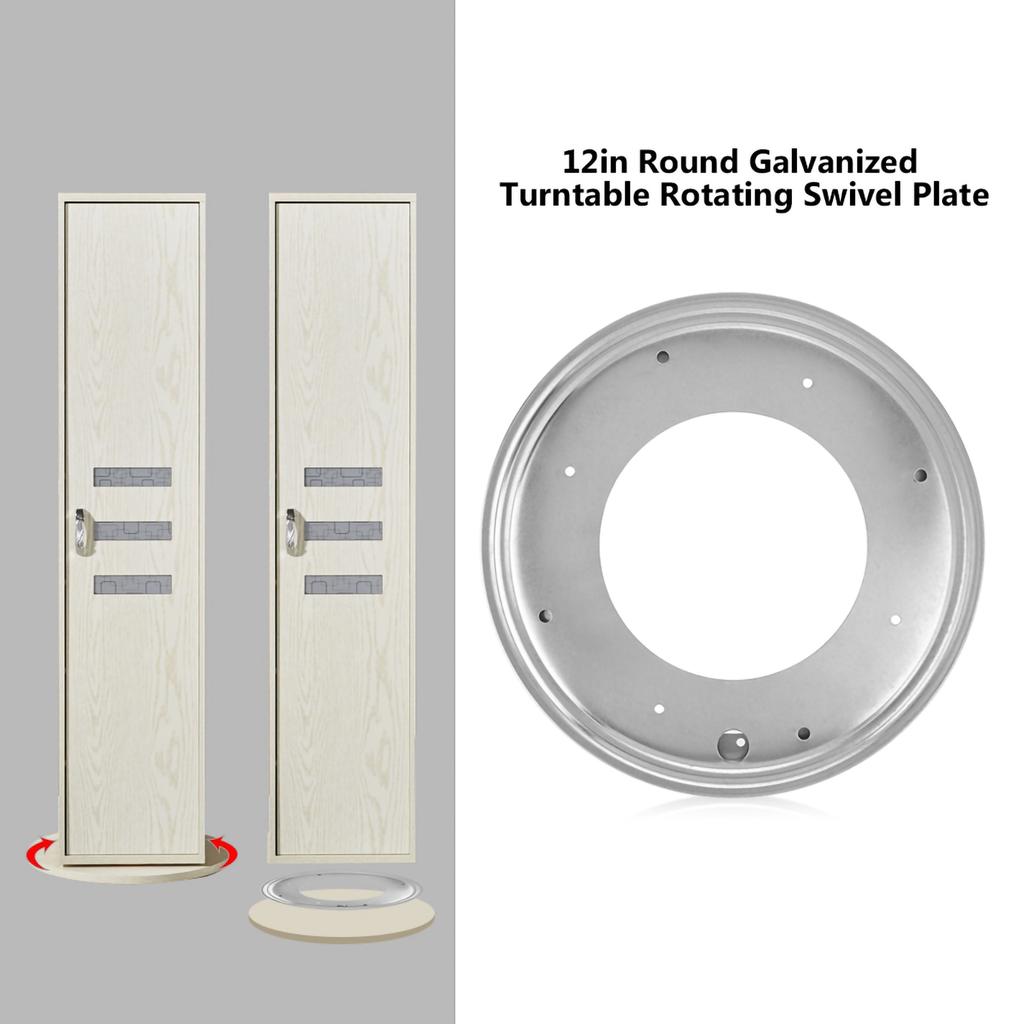 12inch Round Shape Galvanized Turntable Rotating Swivel Plate Kitchen Display Table Hardware