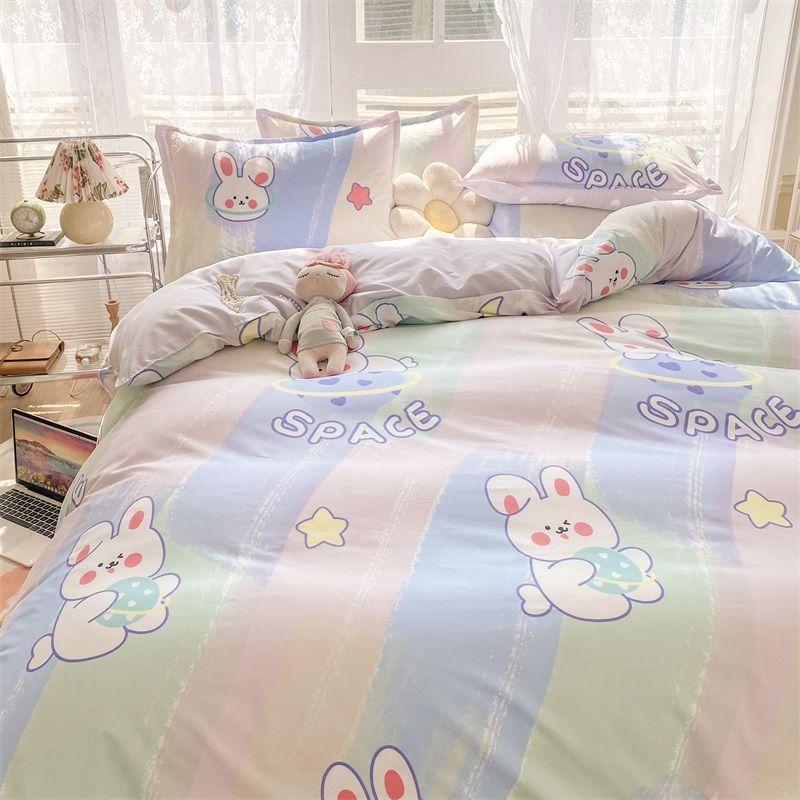 Cartoon Duvet Cover Household Skin-friendly Washable Modern Quilt Covers Students Non-fading Bedding Luxury Housse De Couette