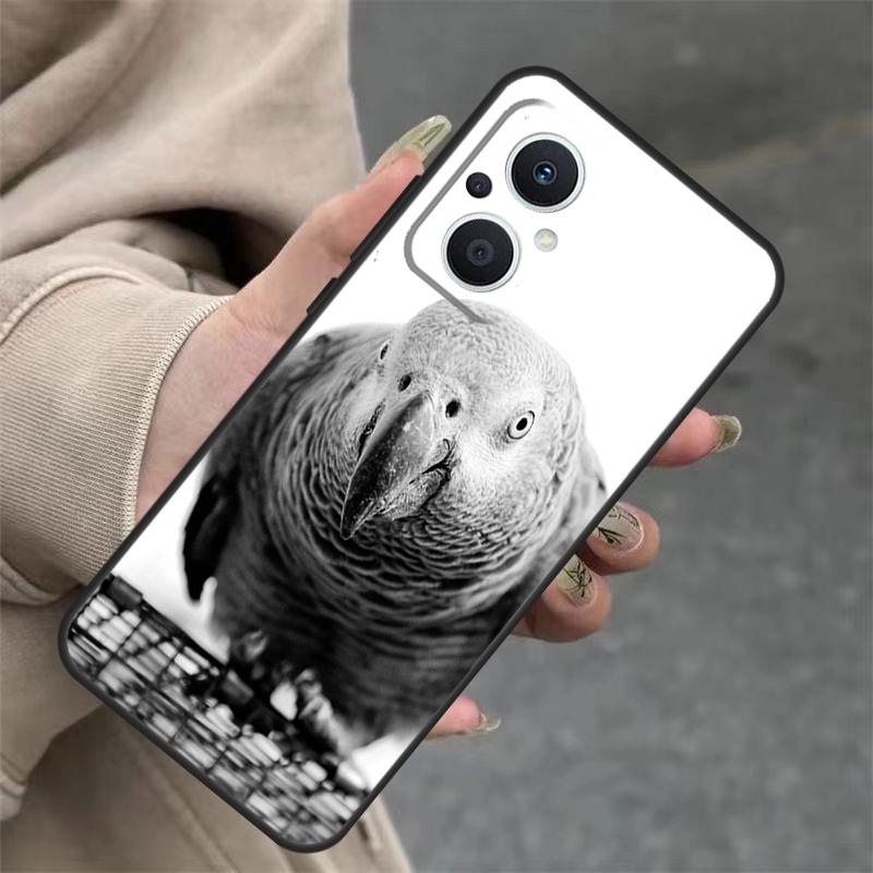 Graupapagei Hülle Für OPPO Reno 7 8 Lite 10 11 12 13 14 Pro 8T 12F 13F 14F OPPO Find X8 X6 X9 Pro Hülle