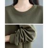 Dimanaf 2025 Women Plus Size Pullover Long Sleeve Solid Tops Tees Spring O-Neck Casual Lady Loose Shirt