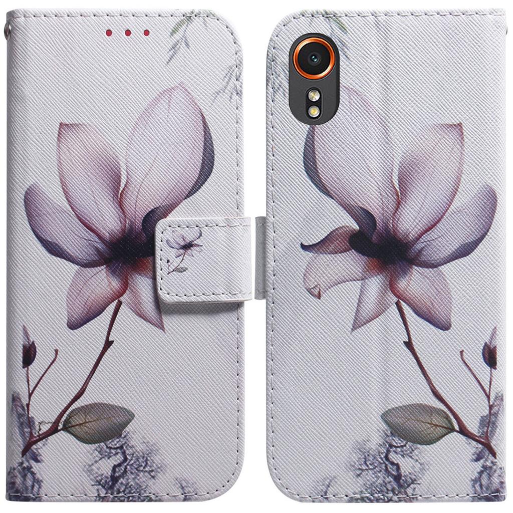 For Samsung Galaxy Xcover7 Case PU Leather Pattern Magnetic Clasp Stand Function Phone Cover