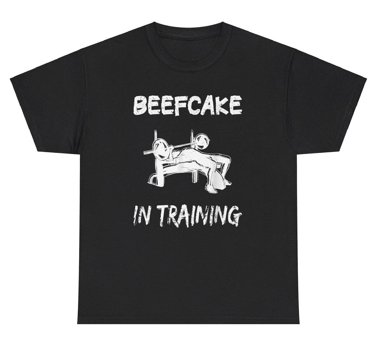 Beefcake In Training Gym TShirt Funny Bodybuilding Gym Pump Cover Silly Gift Tee L
