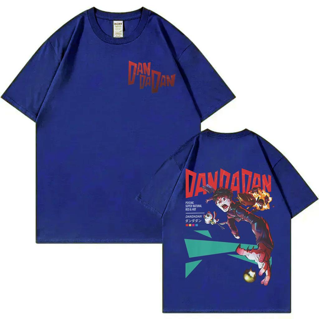 Japanese Anime Dandadan Double Sided Print Tshirt Men Women Fashion Cartoon Short Sleeve Tshirts Summer Casual Cotton T Shirts