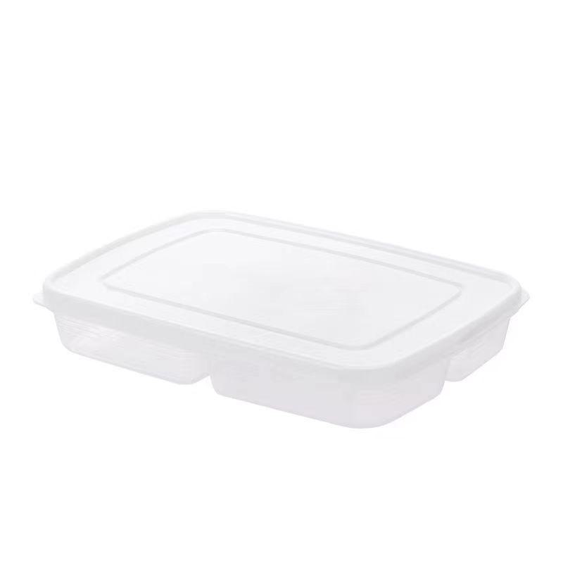 Food-Grade Sealed Refrigerator Storage Box: Four-Grid Meal Prep Container for Frozen Meat, Onion, Ginger, and Garlic.