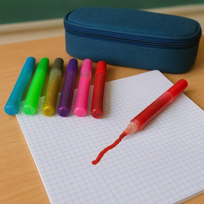 Pack mit 6 Glitzerklebestiften, sortierte Farben, für Kinder und Schule