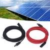 2 Stück 12AWG 4mm² Solarmodul Verlängerungskabel Schwarz Rot Solaradapter Verlängerungskabel mit Buchse Stecker 1000V