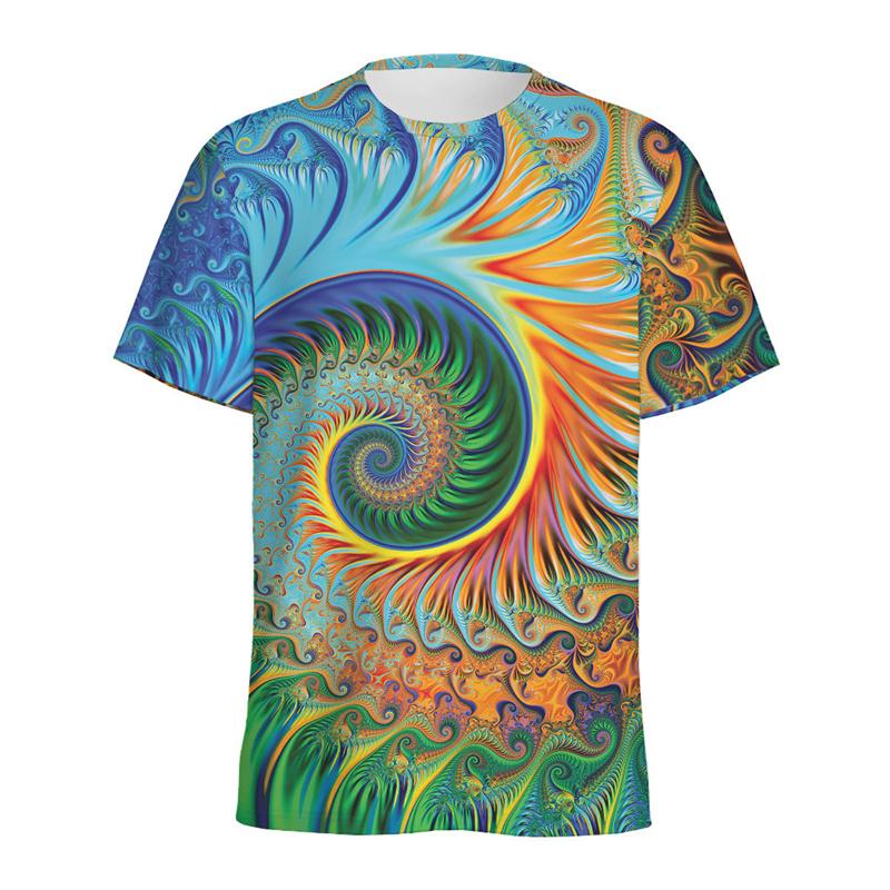 Unisex Abstract Colorful Liquid Trippy Pattern T Shirt For Women Summer Casual Round Neck Short Sleeve Tees Women Tops 3d Printed T-Shirt