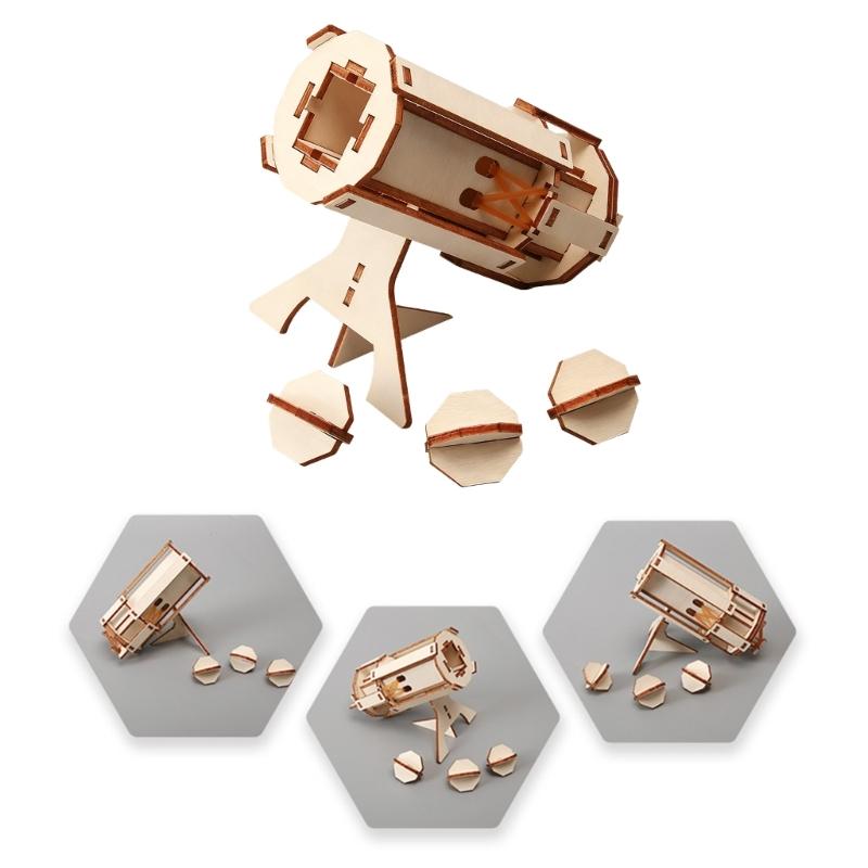 Creative STEM Building Set For Children Wooden Science Project Physics Experiment Model Educational Mortar Craft Set