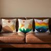 Classic Sunrise Cartoon Cushion Cover Soft Reversible  Durable Pillow Cover  MultiScene Use for Home  Car Daily Comfort