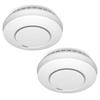 ELRO Connects FZ5002R Détecteur De Fumée Sans Fil - Connectable - Testé Selon DIN EN14604 - Avec Capteur De Chaleur - 2 Pièces Blanc