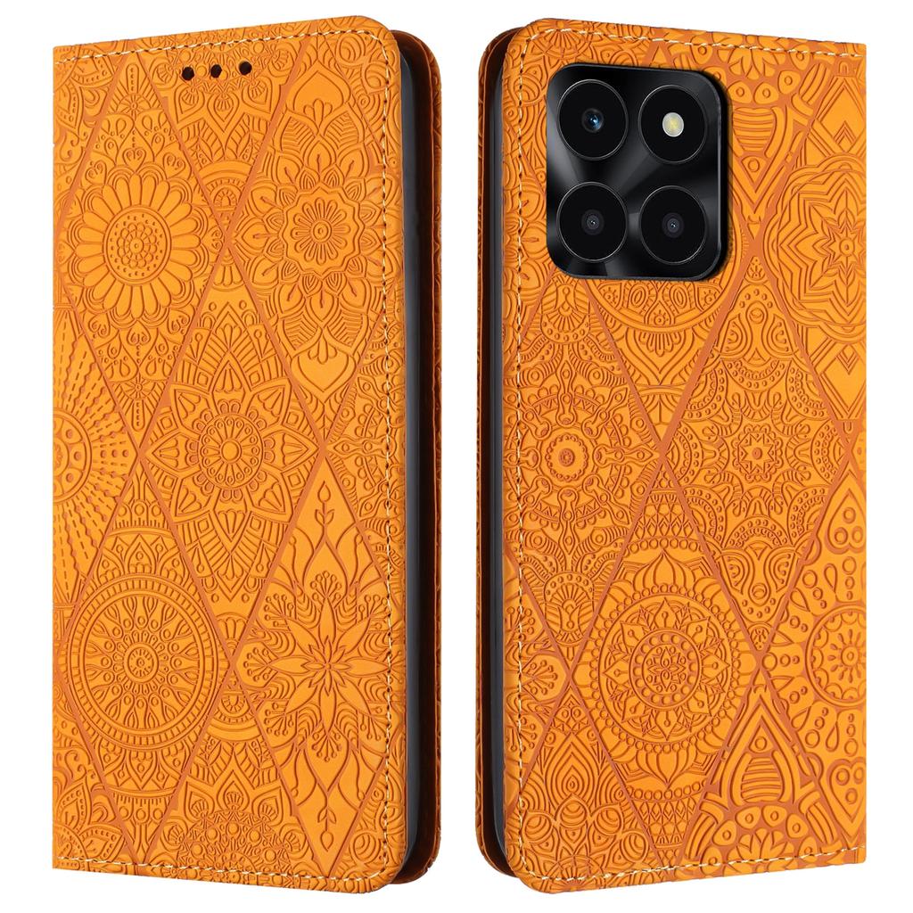 Wallet Case for Honor X6c 4G/X6b 4G/X6a 4G/X5b/X5b Plus Imprinted Flower Stand Leather Phone Cover