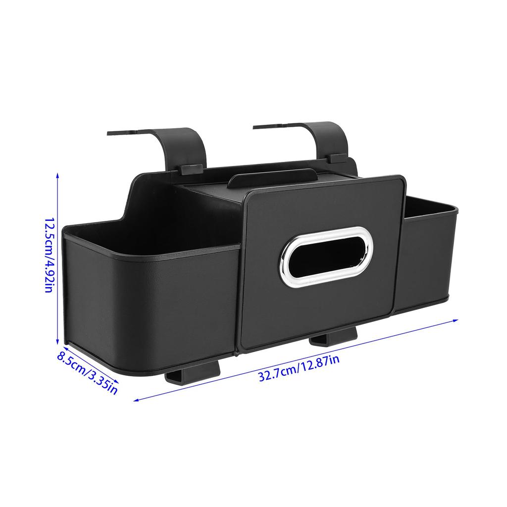 Gohantee Car Multifunctional Storage Rear Seat Organizer with Tissue Holder and Cup for Easy Universal PU Box, Holder, Smartphones, Umbrellas, Etc.,