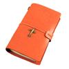 Donalee A6 Notebook, Wallet Style, Portable Set with Cover, Memo Pad, Book, Binder, Schedule, and Elastic Band (Orange Brown)
