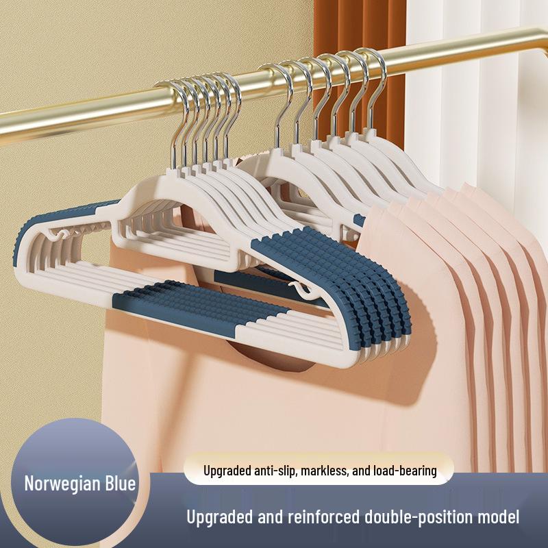 Non-Slip, No-Trace Adult Plastic Clothes Hanger - Double Rack for Drying and Storage