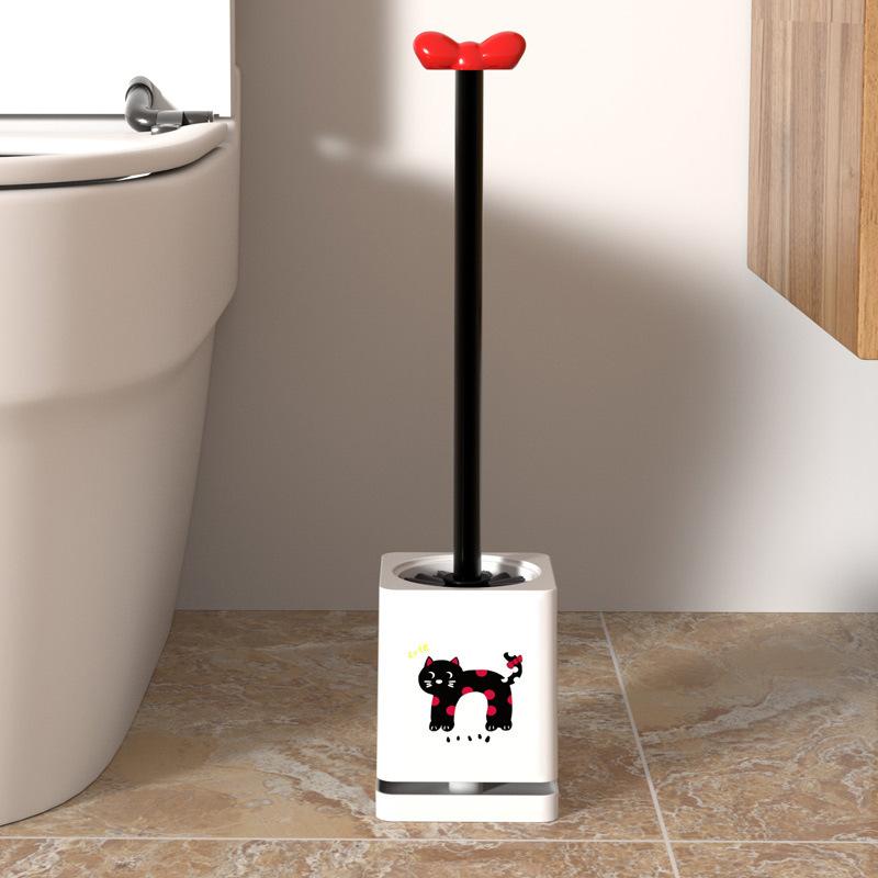 

Милый креативный туалетный ершик с длинной ручкой, без мертвых углов, специальный туалетный ершик с подставкой 3