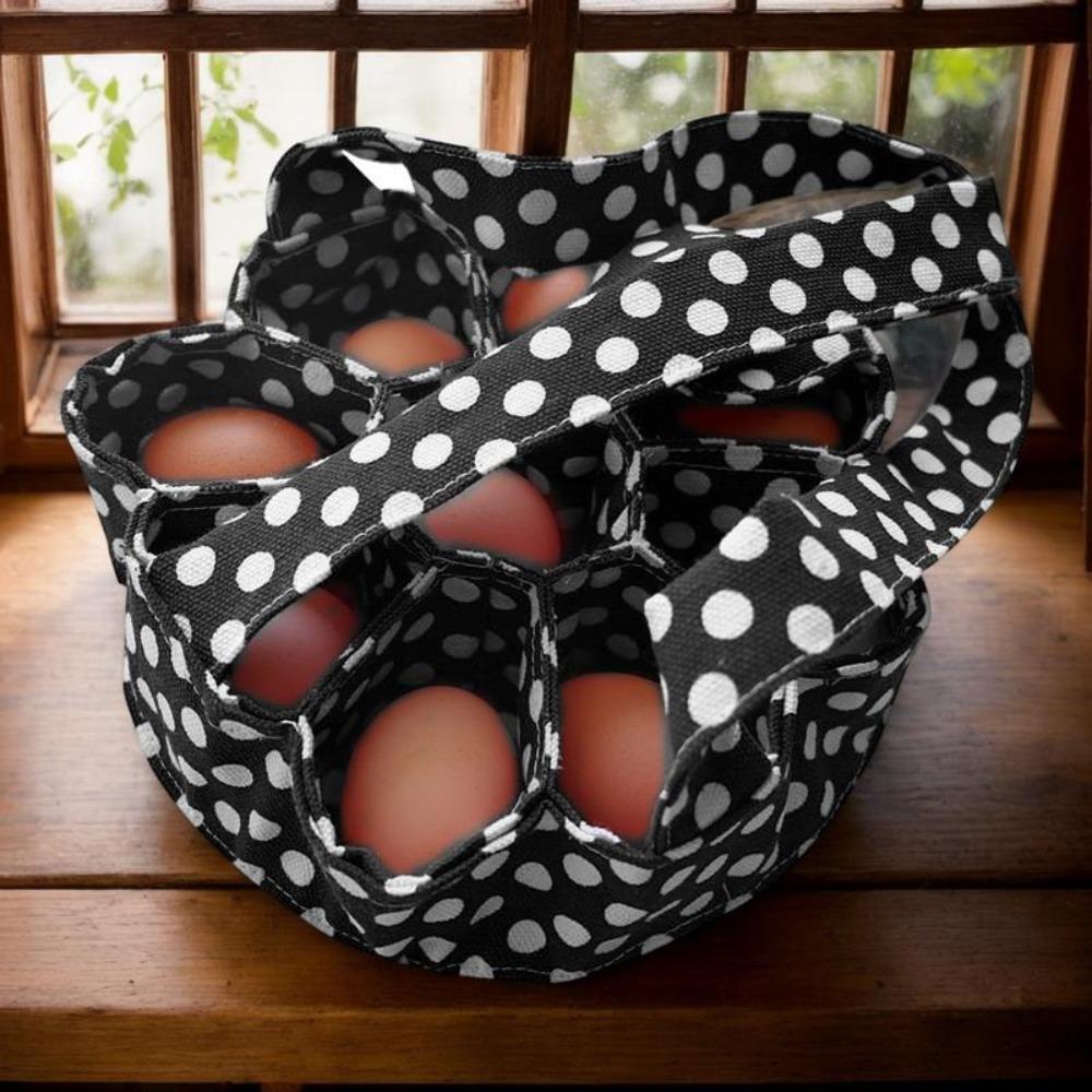 Canvas Portable Egg Collector Egg Bag Fresh Egg Storage Container Egg Basket with 9 Pouches Farms