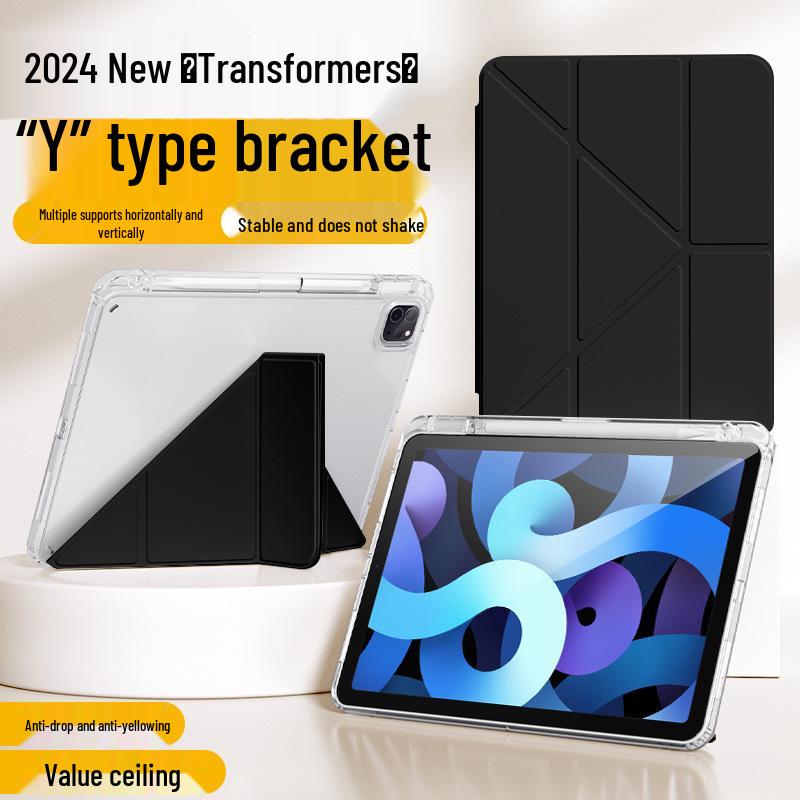 

Чехол для iPad с держателем для ручки: Дизайн Y-образной складки, 10.2 Защита от изгиба, Pro11 9-го поколения, Акриловый чехол для Air 4/5 2017/2018 (9.7 inches)