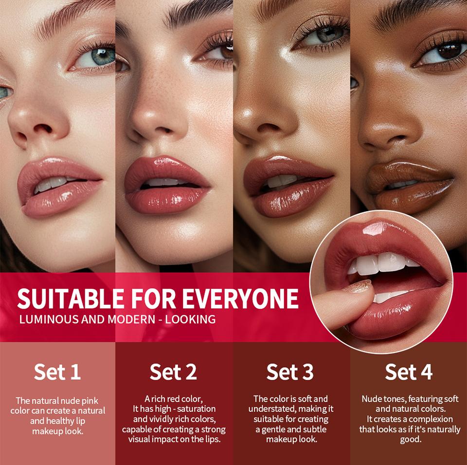 Combo Labbra Rossetto Opaco + Matita Labbra Set Lucidalabbra Idratante Opaco Impermeabile Lunga Durata Set Rossetto Labbra Set Trucco Labbra