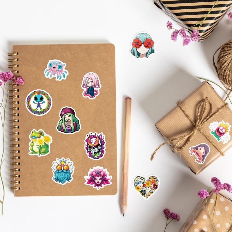 55pcs Kpop Devil Hunter Dress Up Stickers Cartoon Sealing Stickers Waterproof DIY Cutting Stationery Mobile Cute Stickers Gifts