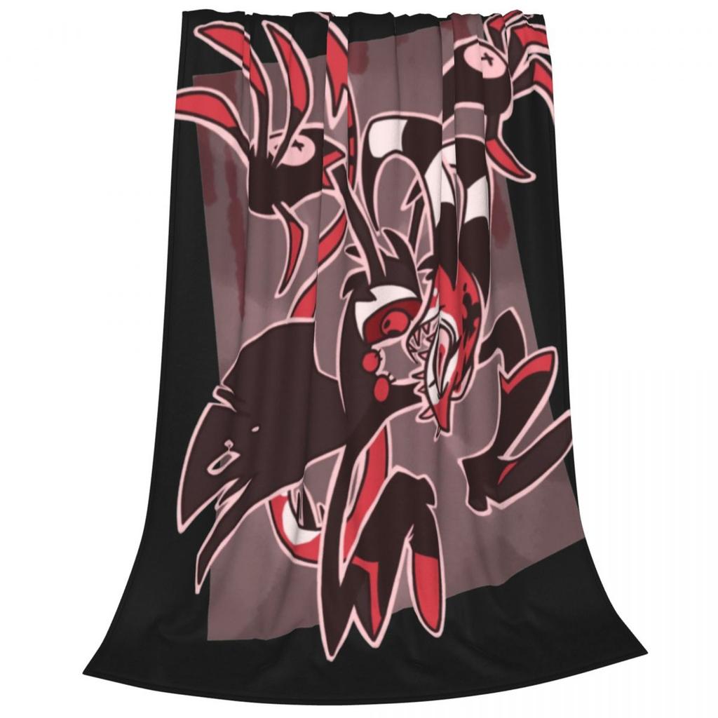 Shy Loona Flannel Throw Blankets Helluva Anime Blanket for Home Bedroom Soft Bedspread