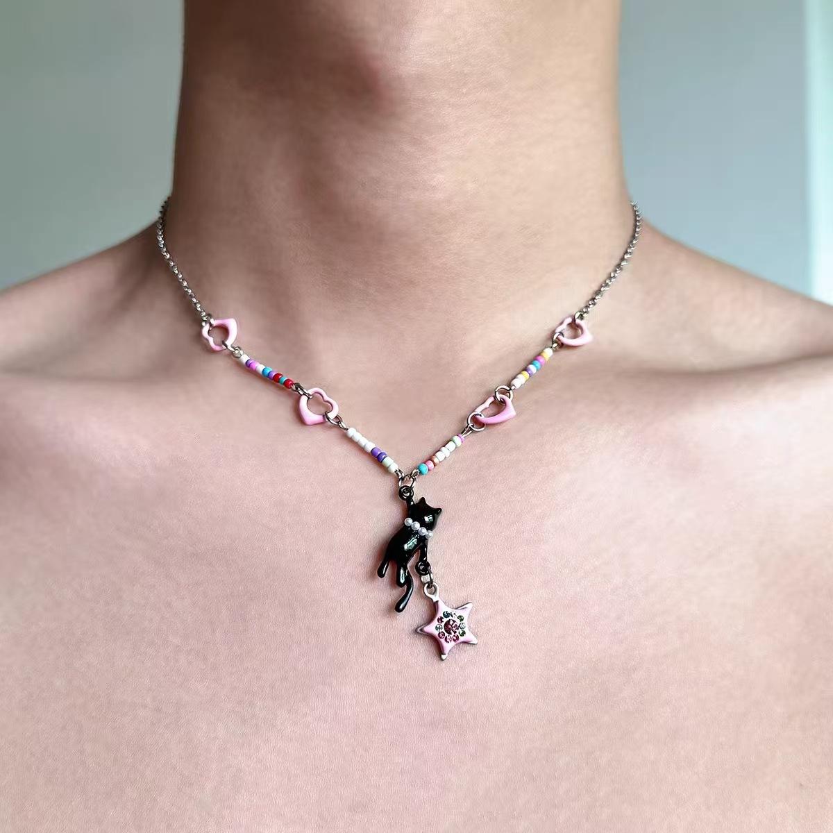 

Милые и симпатичные клипсы для ушей с бахромой в виде кота, собирающего звезды, нишевый дизайн премиум, сладкие и крутые серьги-звездочки, серьги, интернет-знаменитость, оптом