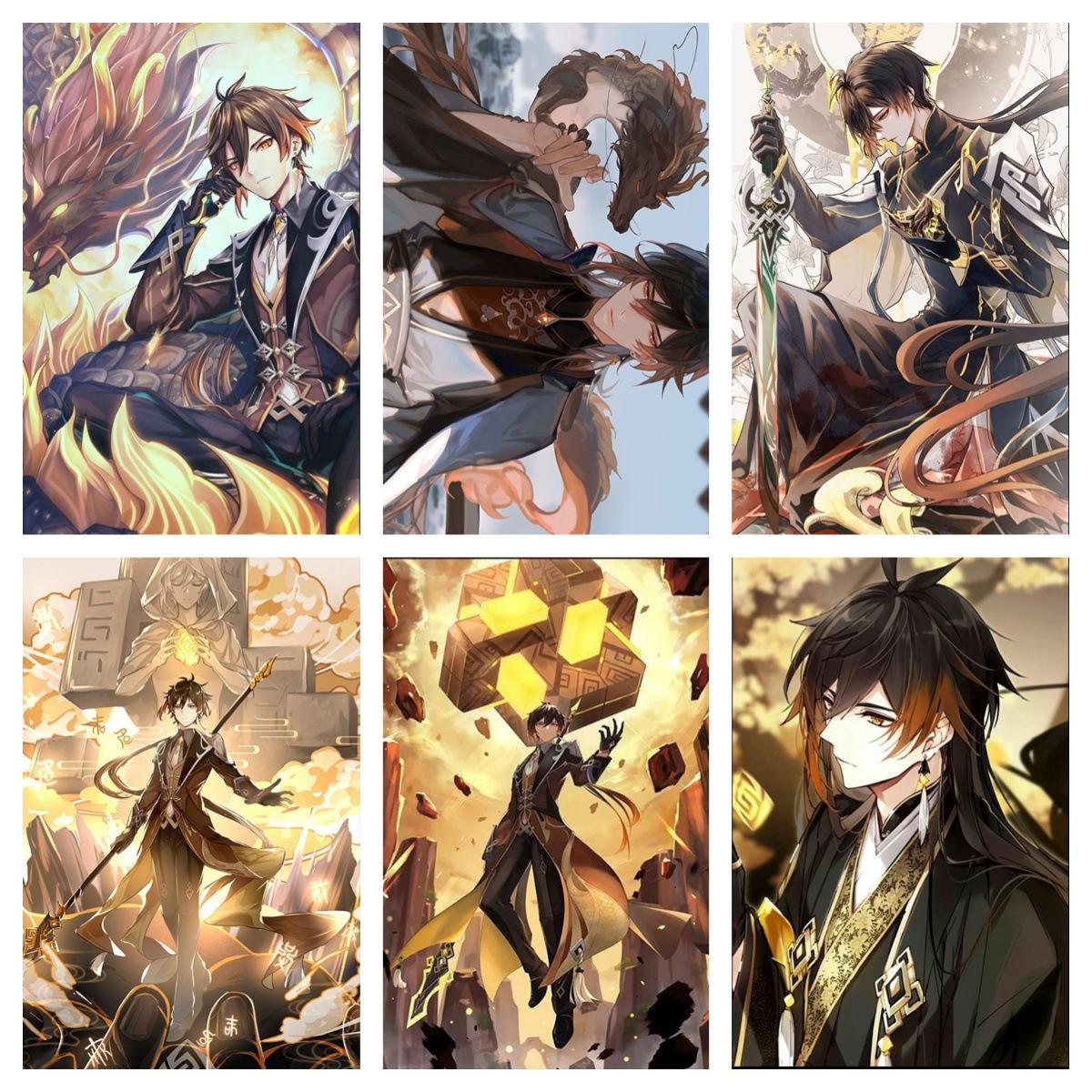 

Набор из 6 ПВХ-карт Genshin Impact: Персонажи Райдэн Сёгун, Яэ Мико, Нахида, Камисато Аяка, Чжун Ли