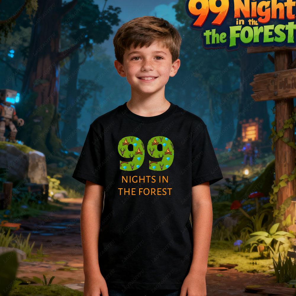 2025 99 Nights in The Forest Inspired Deer Game Tee Perfect for Nature Lovers Birthday Gifts Fun Cute Cartoon Deer Kids TShirt