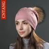 Multiple Styles Women Hat Fashion Pompom Raccoon Fur Cap Winter Knitted Wool Warm Hat Women Butterfly Casual Beanies