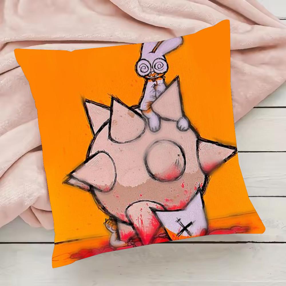Boykisser Silly Cat Cute Pillow Case Pillowcase Anti-dustmite Pillow Invisible zipper silky short plush Sofa cushion cover