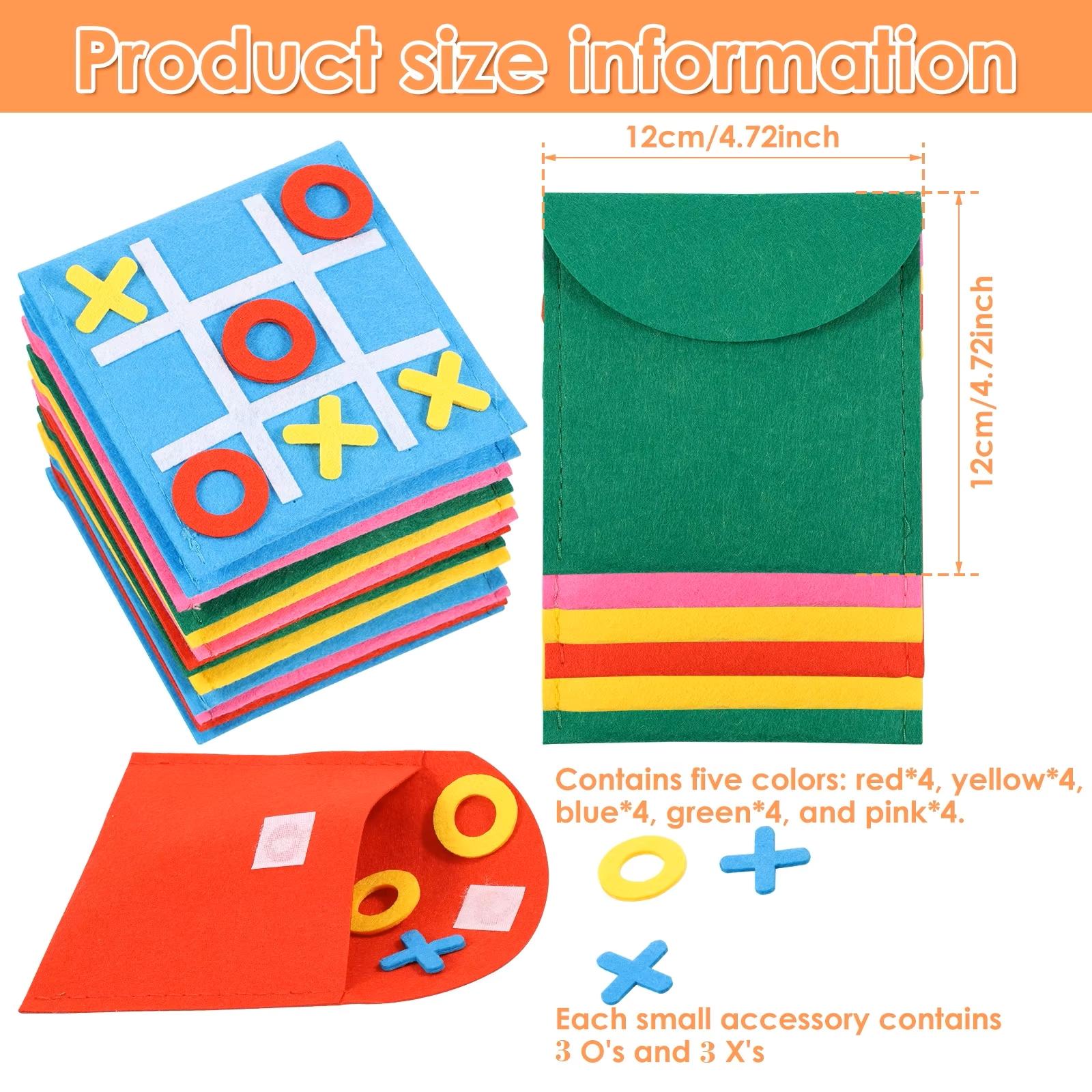 30/20Pcs Felt Board Game Felt Tic Tac Toe Family Checkerboard Games for Kids and Family Birthday Party Favors Travel Board Game