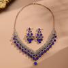 Set di Collana e Orecchini da Sposa con Strass di Lusso - Design Europeo e Americano