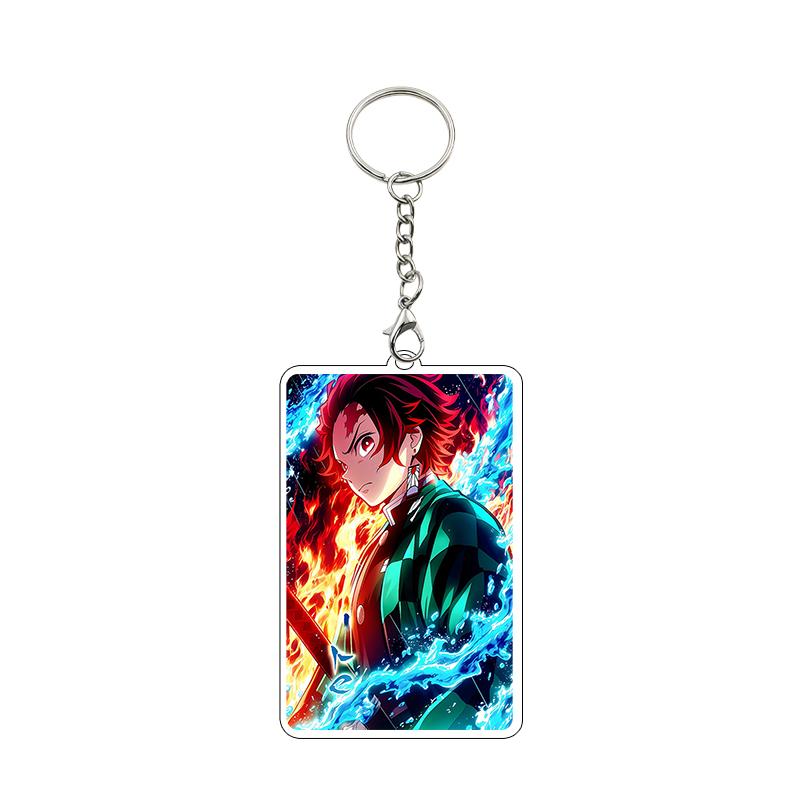 Anime Nezuko Agatsuma Zenitsu Kanroji Mitsuri Cartoon Cool Acrylic Keychain Accessories Figure Pendant Charm Decor Gifts Toys