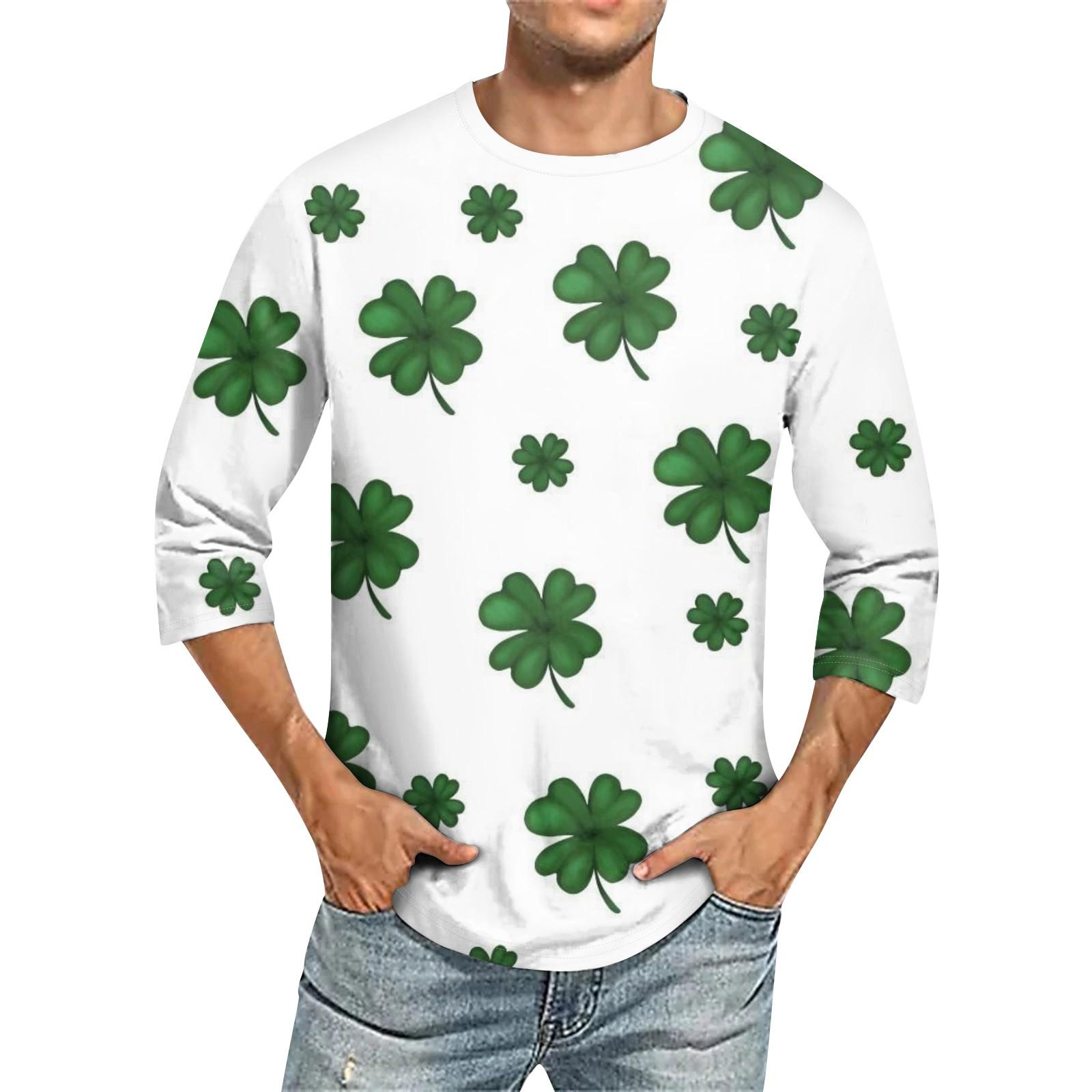 

Мужская однотонная футболка с круглым вырезом и рукавами три четверти M белый