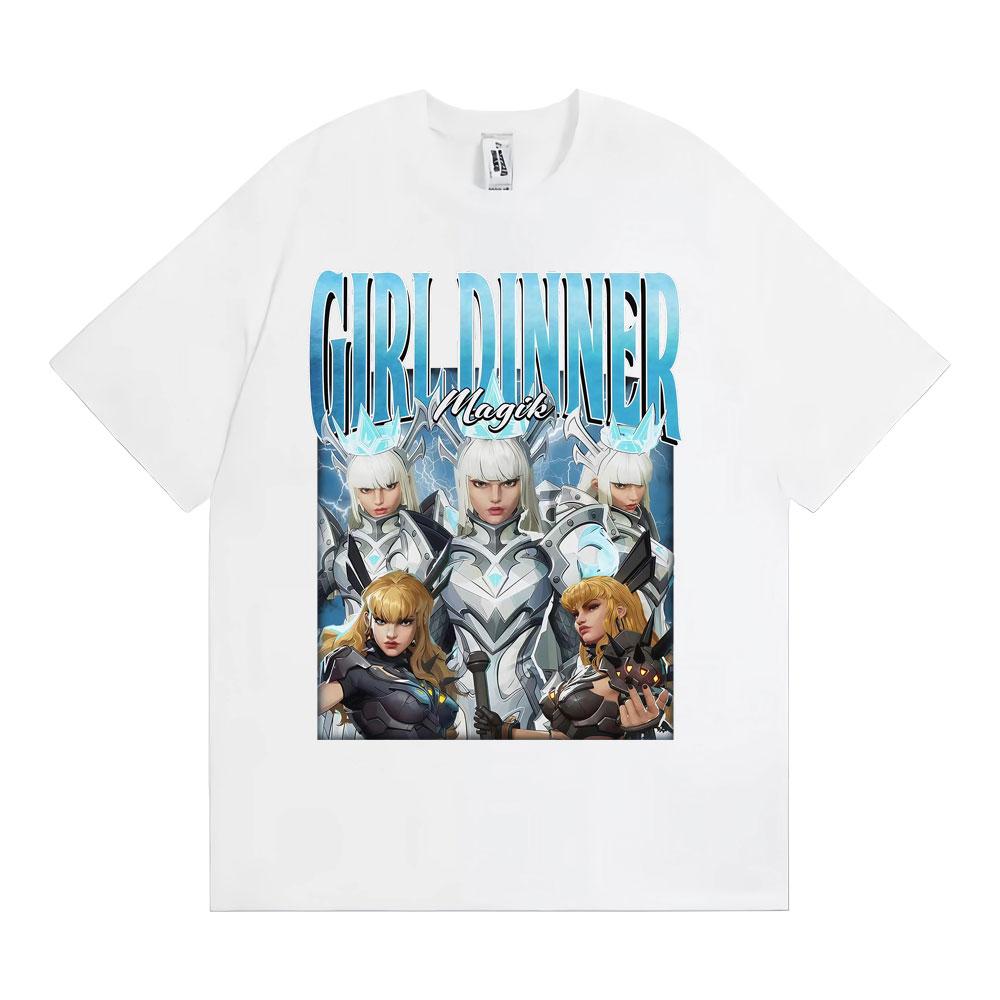 Anime Girl Dinner Magik Vintage Graphic T Shirt Marvel Rivals Characters T-shirts Men Women Y2k Fashion Casual Oversized T-shirt