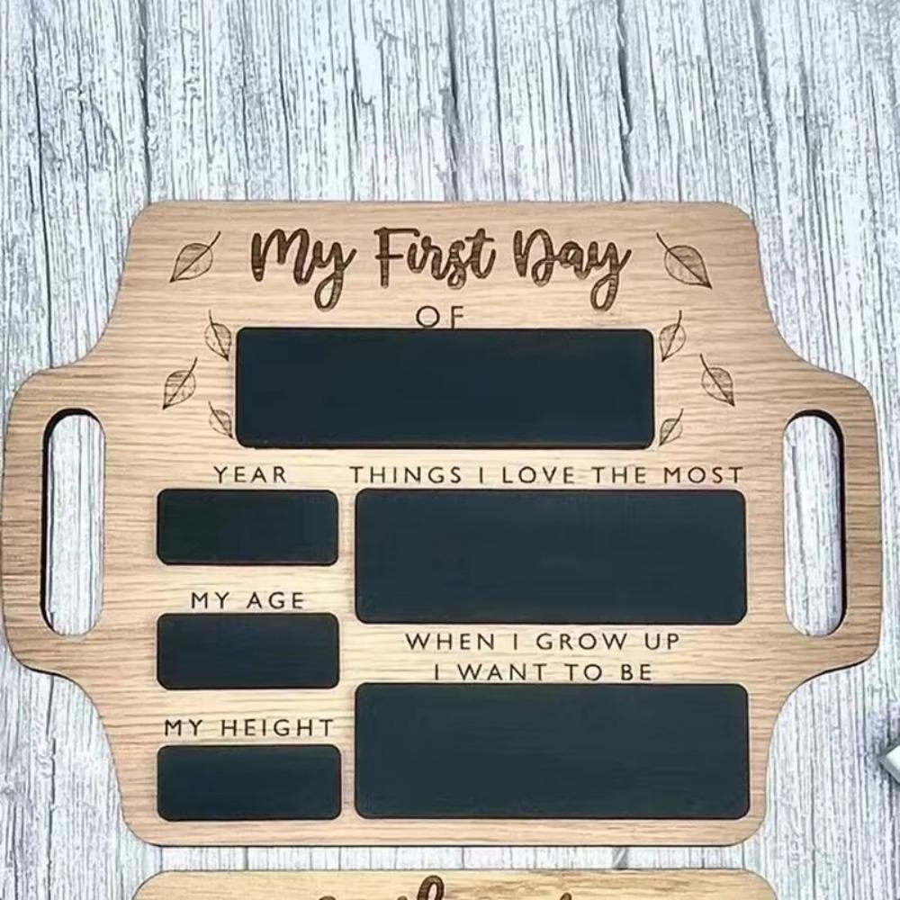 My First Day Blackboard Personalized First Day Of School Sign Reusable Memory Photo Board With Handle Wooden Message Board