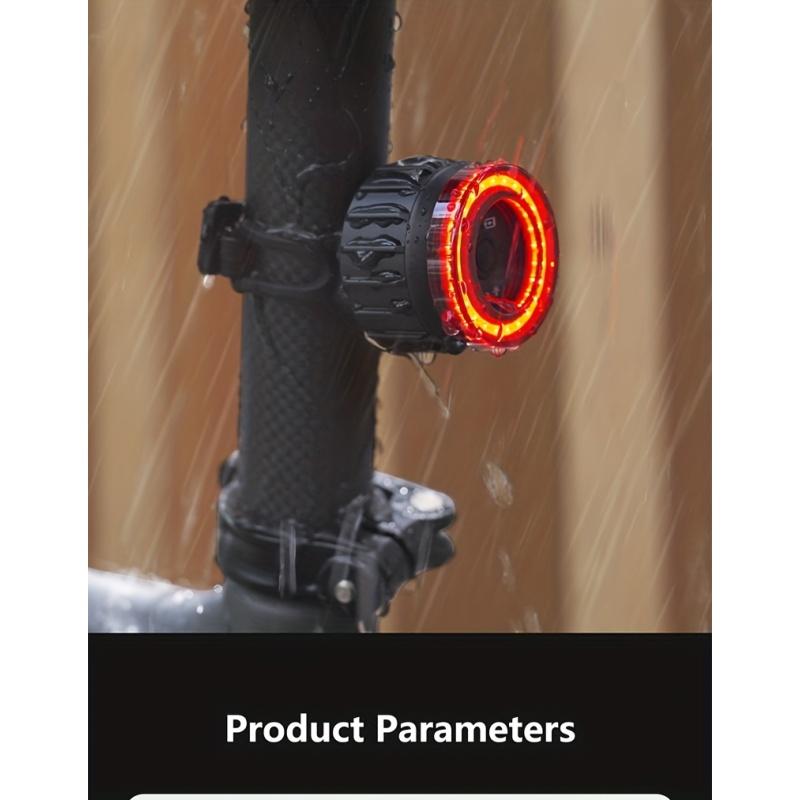 Smart-Fahrrad-Rücklicht, Auto-Start-Stop-Bremssensor LED-Ladefunktion Radfahren Smart-Fahrrad-Rücklicht