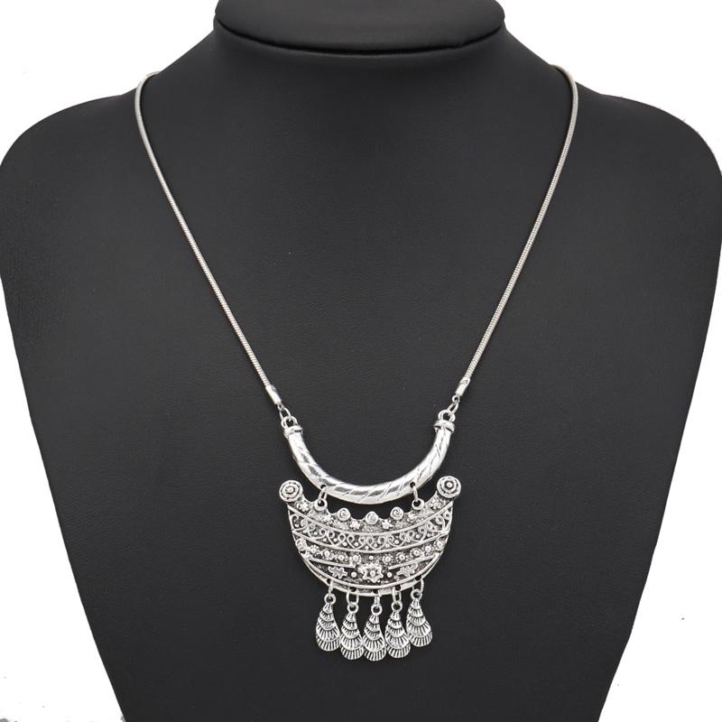 Aihua Böhmen Türkis Stein Halskette für Damen Choker Collier Femme Handgefertigte Ethnische Anhänger Halsketten Statement Schmuck