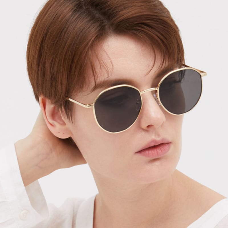 Oart Todd BLACK GOLD Square Metal Sunglasses