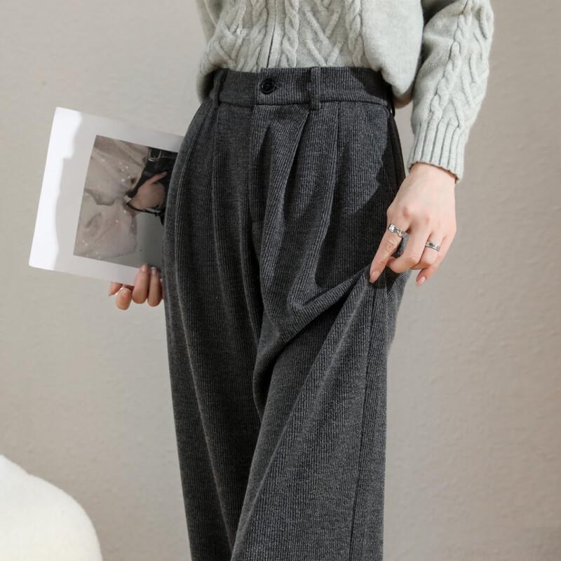 Damen High-Waist Weitbein Freizeithose