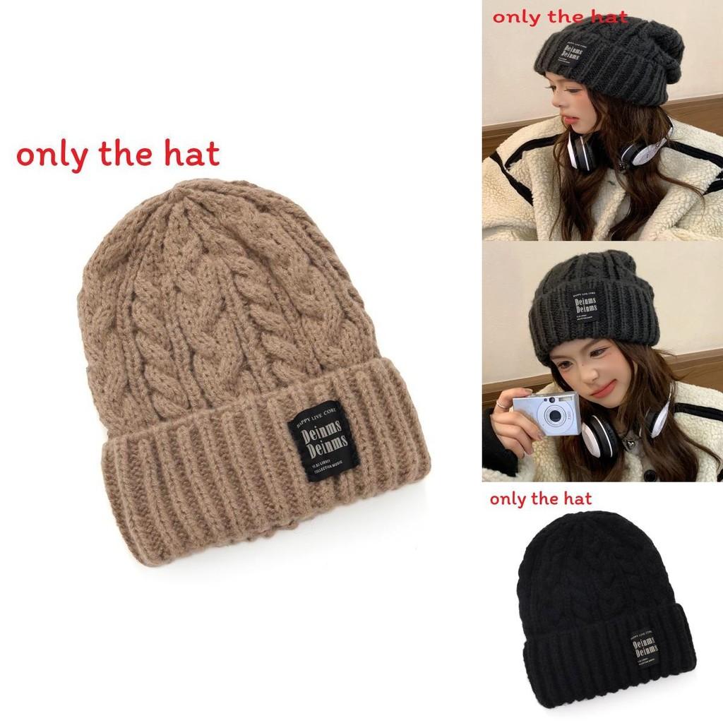 Knit Hat With Embroidered Letters For Winter Warmth And Windproof Protection