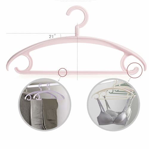 TIANYI 10-Piece Set of Heavy-Duty, Non-Slip Clothes Hangers with Anti-Slip Plastic Suit Hangers (Gray)