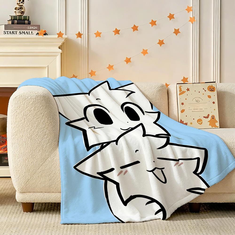 Boykisser Silly Cat Cute Throw 240g Lightweight Flannel Blanket, Soft Skin Throw Blanket for Sofa Bedroom 75X95CM