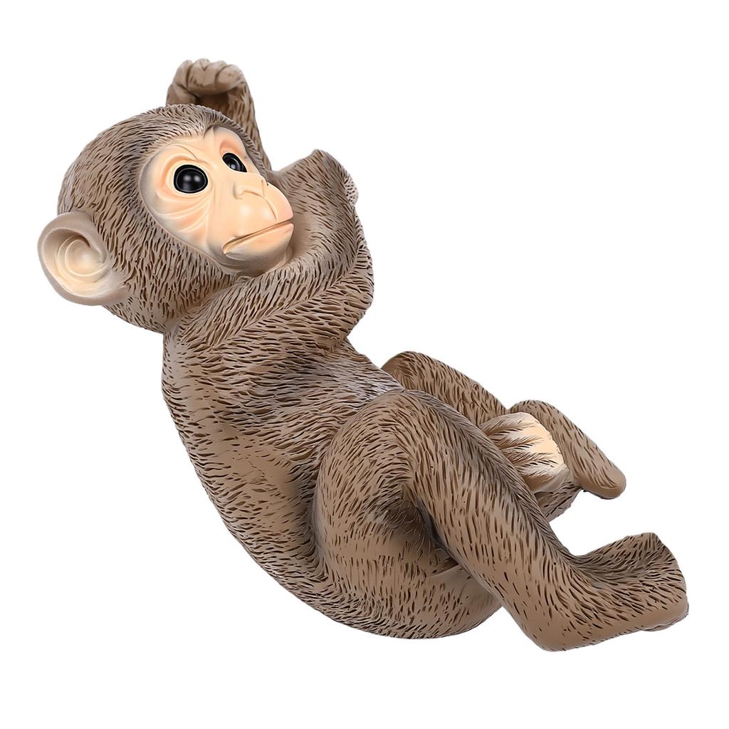 Hanging Monkey Garden Statue Resin Climbing Tree Baby Chimpanzee Animal Sculpture for Outdoor Yard Decor