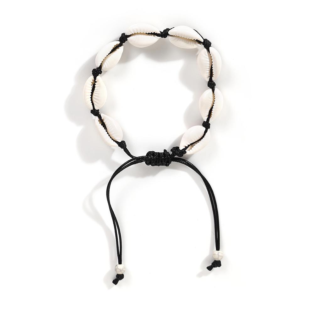 Woven Seashell & Colorful Seed Bead Bracelet/Anklet - Bohemian Beach Style