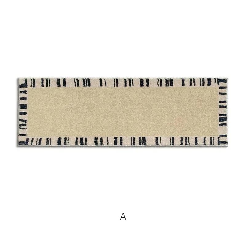 Bedroom Carpet Non-slip Soft Fluffy Floor Mat Minimalist Texture Solid Color Rugs Long Home Decoration Foot Mats Alfombra