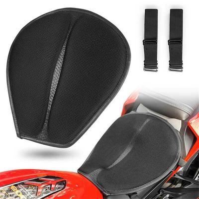 Schwarzes Motorrad Komfort 3D Mesh Sitzkissen Kissen Pad Druckentlastungsbezug