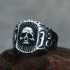 1pc New Pattern Titanium Steel Number 13 Ring Punk Style Hip Hop Retro Style Mighty And Domineering Skull Stainless Steel Ring Jewelrys
