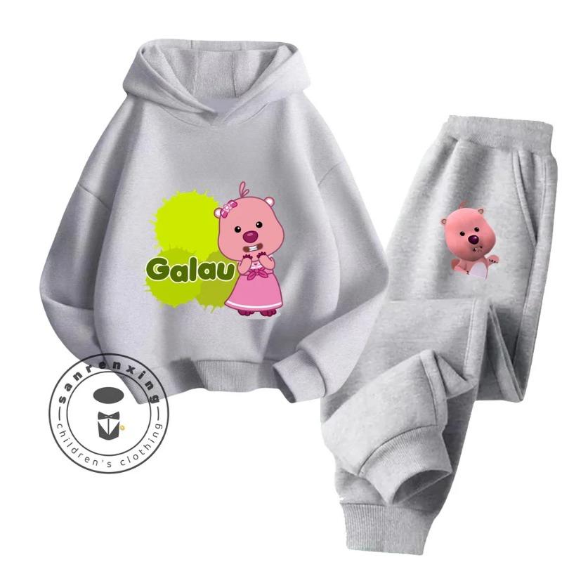 2025 Loppy Cartoon Innovative Creative Design Pure Cotton Hoodie Set Suitable for Children Outdoor Sports Essential Clothing