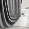 Waterproof Tassel Lace Shower Curtain with Floral Design