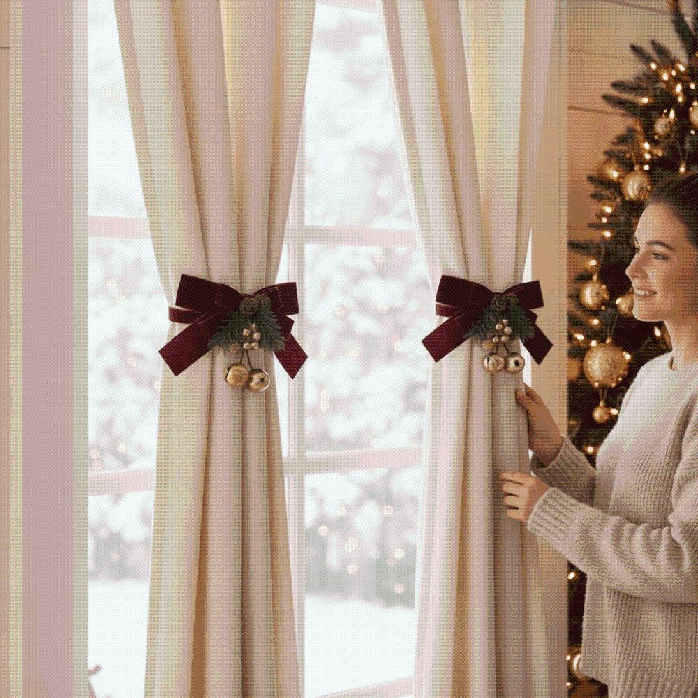 Faux Pine Christmas Curtain Tieback Handmade Window Hanging Ornament Party Planners